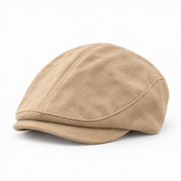 Casquette plate en daim kaki pour hommes et femmes, style classique Ivy, finition brossée douce, chapeau de chauffeur décontracté, minimaliste, couleur unie, vente en gros