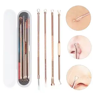 Gp Roestvrij Puistje Spot Extractor Reiniger Beauty Face Clean Care Tools 4 Stks/set Acne Mee-Eter Verwijderingsnaald