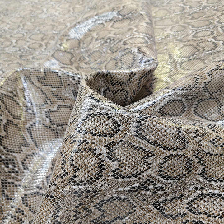 Printed Pattern Snake Skin Leather Cow Suede Metallic Genuine Python ...