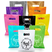 Tas Belanja Plastik Warna Kustom, Cetak Logo, Tas Plastik Toko Tahan Air, Tas Plastik LDPE untuk Belanja dengan Pegangan Die Cut