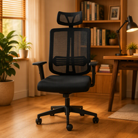 Chaise de bureau à dossier haut avec accoudoirs, design moderne, réglable en hauteur, pour salle à manger, bureau ou salle d'étude