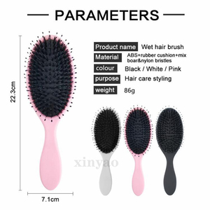 <span class=keywords><strong>Brosse</strong></span> à <span class=keywords><strong>cheveux</strong></span> à coussin d'air avec logo personnalisé, poils de sanglier doux et flexibles, <span class=keywords><strong>brosse</strong></span> démêlante <span class=keywords><strong>pour</strong></span> tous types de <span class=keywords><strong>cheveux</strong></span>, utilisation sèche ou humide - Product Image 2