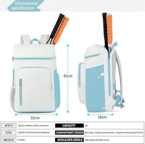 Muestra gratis 2025 Bolsas de deporte de raqueta de tenis y bádminton de alta calidad Bolsa de raqueta de nailon portátil Paquete de 2 con elemento popular - Product Image 5