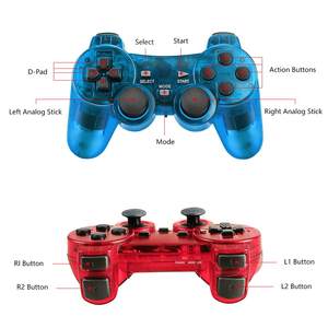 デュアル振動2.4Gワイヤレスサポート付きP2ゲームコントローラ,透明ワイヤレス透明ゲームコントローラ - Product Image 3