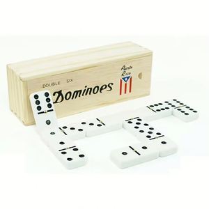 Juego de Dominó Doble Seis con Logotipo Personalizado, Bloques con la Bandera de Puerto Rico, Logotipo Grabado en la Parte Posterior, Caja de Madera para Jugar a Mesa - Product Image 2