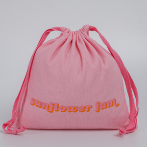 Pochette en tissu personnalisée, petit sac à cordon, sacs d'emballage en coton mousseline bio pour sac anti-poussière - Product Image 5