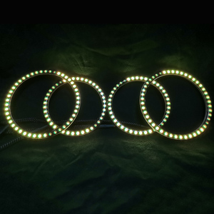Contrôle par application téléphonique, anneaux lumineux LED RGB multicolores de 70 mm pour voiture, anneaux lumineux Angel Eyes pour Camaro Dodge Challenger - Product Image 4