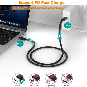 Cable de Datos LUNG KAY USB4, 240W PD3.1, Carga Rápida, 40Gbps, Compatible con Thunderbolt 4 y 3, Chip E-Marker, USB-C a USB-C, 0.5m - Product Image 3