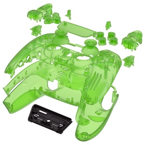 Coque complète pour manette PS5 avec boutons et pavé tactile, coque de remplacement personnalisée transparente verte, plaque avant et arrière - Product Image 1