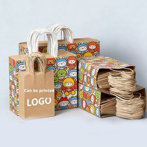 Sacs cadeaux personnalisés en papier kraft écologique pour vêtements et emballages à emporter avec logo personnalisé, poignées torsadées, design Année du Cheval - Product Image 4