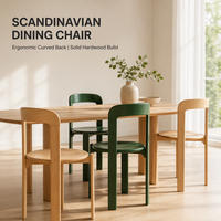 Chaise de salle à manger empilable nordique, dossier arqué monobloc, couleur personnalisable, en bois d'hévéa et frêne, style minimaliste pour la maison et les restaurants