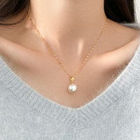 Collier tendance en argent sterling 925 plaqué or 18 carats avec perles d'eau douce naturelles