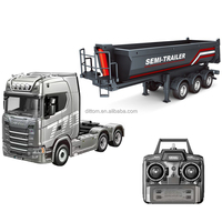 Huina 1/18 Camión Volquete de Aleación con Semirremolque para Construcción, Piezas de Mejora para Tractor Scania 770S