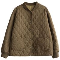 Veste courte décontractée matelassée en coton à col rond, style rétro artistique japonais, pour femme, idéale pour l'hiver et les voyages transfrontaliers.