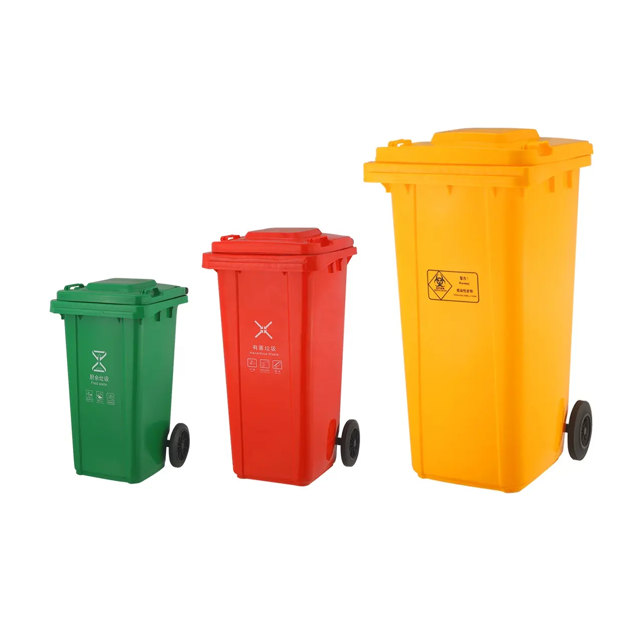 Plastic Eco-friendly 240L Outdoor Trash Can Recycle Garbage Poubelle Rubbish Waste Wheelie Bin