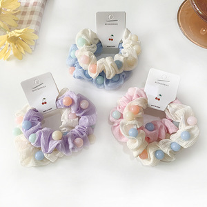 Hạt tóc quan hệ co giãn đàn hồi scrunchies với hạt pha lê ưa thích làm bằng tay tóc ban nhạc <span class=keywords><strong>ponytail</strong></span> chủ sở hữu cho phụ nữ và trẻ em gái. - Product Image 2