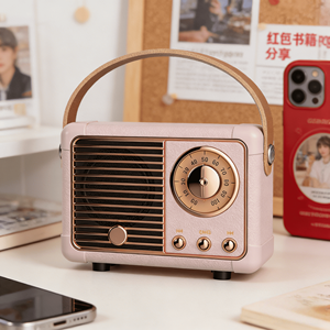 ลำโพงบลูทูธสไตล์วินเทจเรโทรสำหรับโฮมเธียเตอร์ พร้อมระบบชาร์จไร้สายและเสียงสเตอริโอวิดีโอ 3 มิติ วิทยุไร้สาย และดีไซน์แบบพกพา - Product Image 3