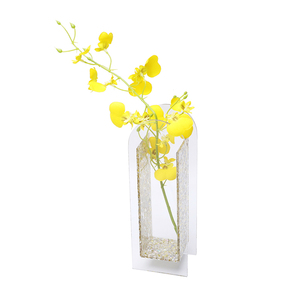 Jarrón de Acrílico Transparente con Panel de Purpurina Roja/Dorada/Mixta Sellado, Jarrón Minimalista para Decoración de Bodas y Hogar, Jarrón Floral para Decoración de Mesa al por Mayor - Product Image 2