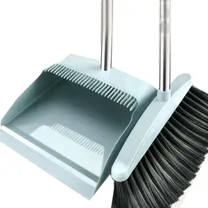 Magnetic Snap Broom Dustpan Set Combination Household Hair Sweeper Plastic Stainless Steel Indoor Clean Plastic Small Dust Pan