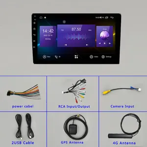 Reproductor de DVD para coche Android 2 Din 9 y 10 pulgadas 6 + 128GB pantalla táctil radio de coche navegación GPS con Carplay al mejor precio