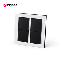 Interrupteur intelligent Zigbee/Wi-Fi, panneau en verre trempé blanc effet toucher doux, 8 gangs, sans fil neutre, IP20, 16A, pour contrôle vocal et via application