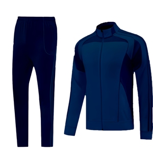 Ensemble de survêtement unisexe en polaire bleu azur, vêtements de sport personnalisés, séchage rapide, respirant, veste à col montant zippée et pantalon de survêtement, vente en gros - Product Image 5