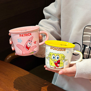 Mug en céramique éponge à motif de dessin animé Bobed, tasse à café et lait mignonne, tasse à eau en porcelaine pour <span class=keywords><strong>le</strong></span> petit-déjeuner domestique, cadeau d'anniversaire pour filles - Product Image 1