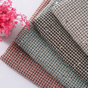 Heavyweight italian worsted twill, customized plaid fancy cashmere wool polyester viscose tweed fabric for men suits/