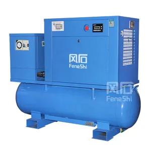 7.5kw 10hp 220v 1ph screw compressor integrated 1phase 7.5kw magnetic air compressor single phase dryer 175 psi 80 gl tank 300l