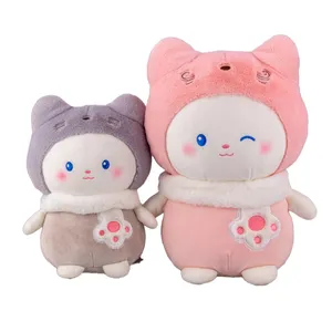 Ledi 베스트 셀러 플러시 장난감 12 인치 핑크 토끼 고양이 코트를 입고 큰 인형 장난감 brinquedo 부드러운 장난감 oem