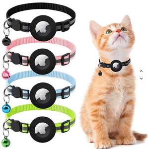 Verstellbares Reflektierendes AirTag Hundehalsband <span class=keywords><strong>GPS</strong></span> Katzenhalsband Haustier-Ortungshalsband mit AirTag-Halterung - Product Image 1