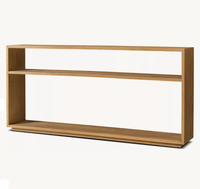 Console moderne minimaliste RH en bois massif, style nordique, chêne, pour salon, villa, entrée, couloir, avec étagère de rangement ouverte, pour la maison