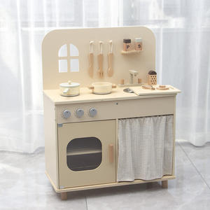 ของเล่นเด็กจำลองบทบาทการทำอาหารเฟอร์นิเจอร์ห้องครัวทำจากไม้น่ารัก - Product Image 4