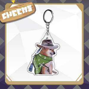 Cheems พวงกุญแจอะคริลิคสีแดงรูปตัว D รูปสุนัขน่ารักๆตัวน้อยสีแดง - Product Image 5