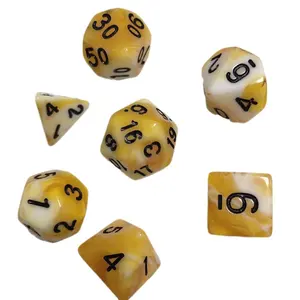 2 colori Mix acrilico DND numero dadi forniture di gioco per i giocatori di dadi