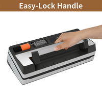 Machine de mise sous vide domestique avec bac de récupération amovible -95 kPa, poignée Easy-Lock, rangement intégré pour rouleaux, mode super-humide, double chauffage