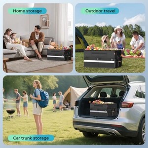 Sac isotherme de voyage souple et tendance, capacité 45 canettes, garde au froid <span class=keywords><strong>8h</strong></span> et au chaud <span class=keywords><strong>7h</strong></span>, organisateur portable pour coffre de voiture, camping, plage, pique-nique, en tissu Oxford - Product Image 6