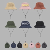 Topi Bucket Logo Kustom Lipat Portabel Ringan Cepat Kering Tahan Air Topi Nelayan Promosi Murah Topi Bucket