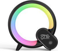 Veilleuse de réveil intelligente avec télécommande LED musique lampe de bureau lever du soleil, lumière pour cadeaux de Noël enfants adultes décor à la maison