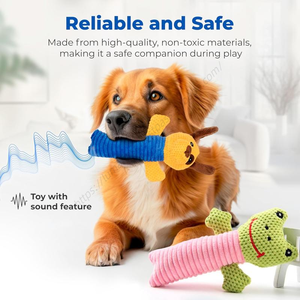 Jouet à mâcher en peluche écologique de 19 cm pour animaux de compagnie, avec rembourrage en coton et sonnette, vente en gros, très populaire - Product Image 5