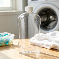 Bouteille d'emballage en plastique transparent PET OEM, bouteille de détergent à lessive, bouteilles de liquide vaisselle vides