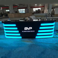 Bureau de réception de salon moderne noir blanc rouge Led meubles de réception colorés comptoir table de service de boîte de nuit