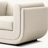 Fauteuil moderne de taille personnalisable, fabriqué à la main avec un cadre en bois massif, fauteuil de salon