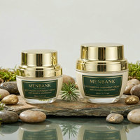 Pot en verre givré de luxe 30ml/50ml/30g/50g, emballage cosmétique personnalisé avec couvercles dorés pour sérum et soins de la peau