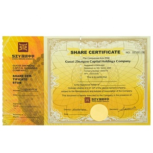 <span class=keywords><strong>Certificato</strong></span> di Sicurezza Personalizzato con Logo in Lamina d'Oro a Caldo, Stampa di <span class=keywords><strong>Certificato</strong></span> di Autenticità con Filo Metallico - Product Image 1