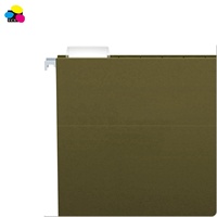 Carpeta de archivos de suspensión colgante de papel Kraft verde oscuro Tab transparente 5 pestañas