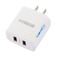 Adaptateur de charge haute puissance USB QC30 36W à double port, compatible avec les prises EU et US, chargeur mural USB pour téléphone portable