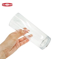 Vasos y Tazas de Té Irrompibles de PC Transparente de 345 ml, con Logotipo Personalizado, Empaquetados en Caja, Marca Goodman para Restaurantes, Estilo Rústico