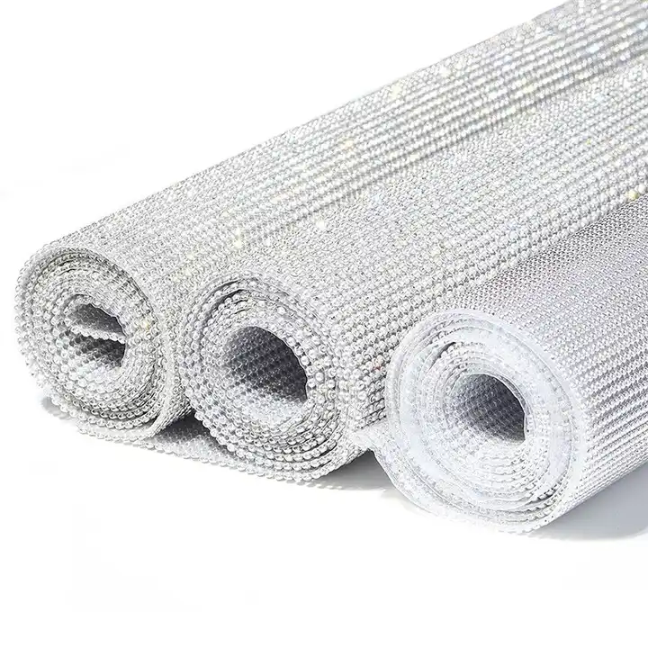 Crystal Hot-Fix Rhinestone Mesh Sheet Aluminum Metal Trim