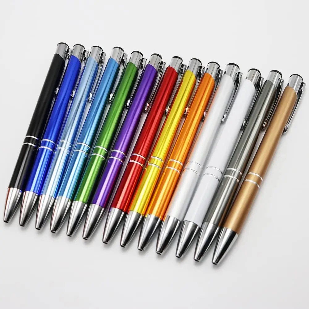 Newest Black Manufacturing Click Metal Ballpoint Ball Pen With Custom Logo 1 mm Fine Point and China Manufacturers Wholesale